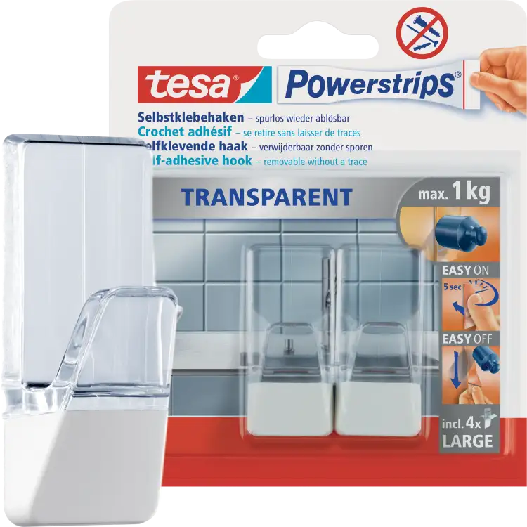 Haczyki Samoprzylepne Łazienkowe Tesa Powerstrips Do Wieszania 1 kg 2 szt