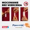 Zbliżenie na białą, owalną powierzchnię haczyka Tesa samoprzylepnego gotowego do zawieszenia ozdoby