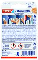 Instrukcja użycia pasków samoprzylepnych Tesa do łazienki pokazana na opakowaniu produktu