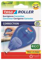 Opakowanie korektora taśmowego Tesa Roller prezentuje produkt gotowy do natychmiastowego użycia w biurze