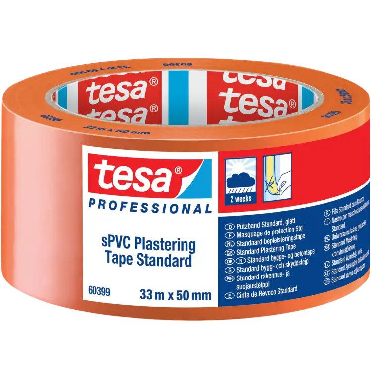 Taśma Tynkarska Elewacyjna PVC Tesa 33m x 50mm Mocna Budowlana Pomarańczowa