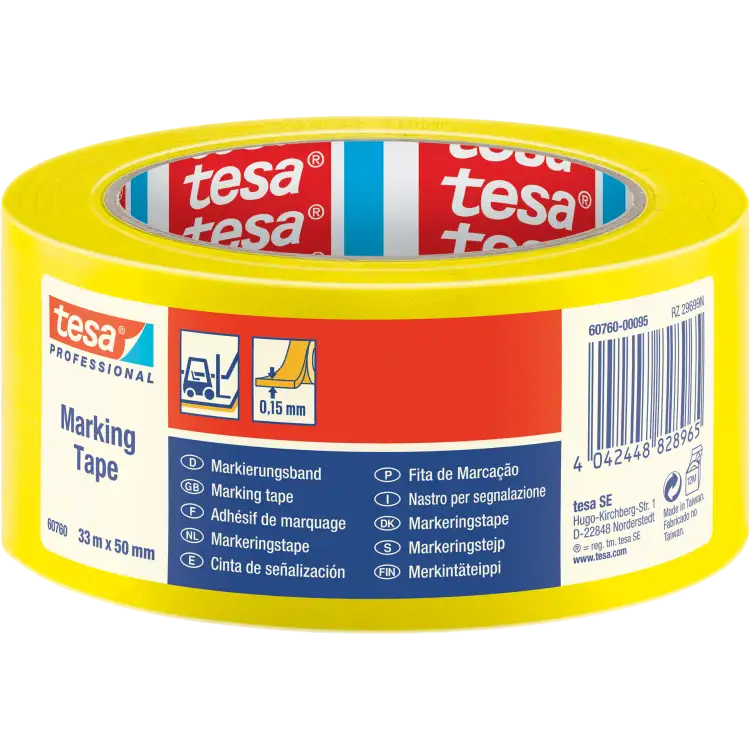 Taśma Ostrzegawcza Oznaczeniowa Tesa Samoprzylepna Żółta 50mm x 33m