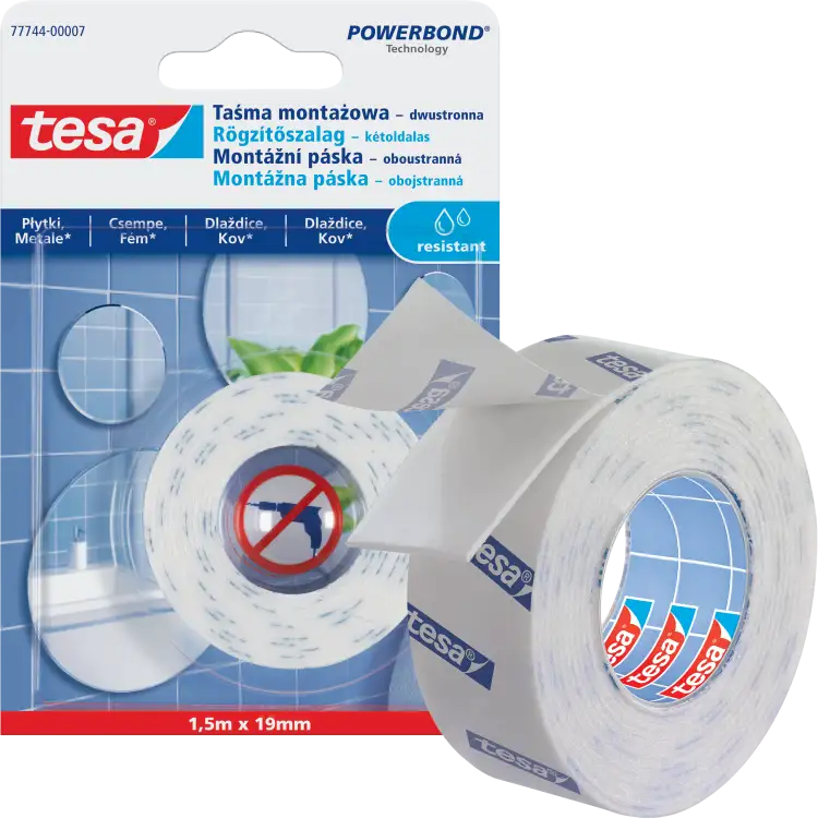 Dwustronna Taśma Klejąca Montażowa Tesa Do Luster 1,5 m x 19mm Piankowa