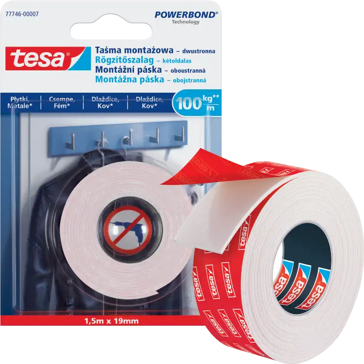 Dwustronna Taśma Klejąca Montażowa Samoprzylepna Tesa 19mm x 1,5 m Piankowa