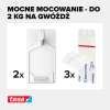 Zbliżenie na biały gwóźdź samoprzylepny Tesa wraz z paskami montażowymi i logo marki