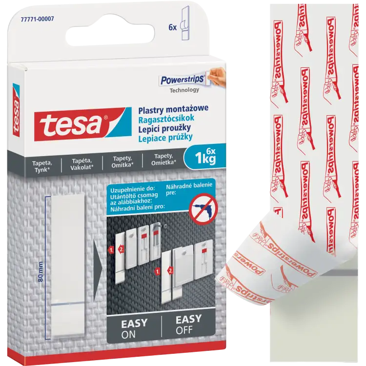 Plastry Klejące Montażowe Tesa Paski Samoprzylepne Do Tapet Tynku 1kg 6 szt