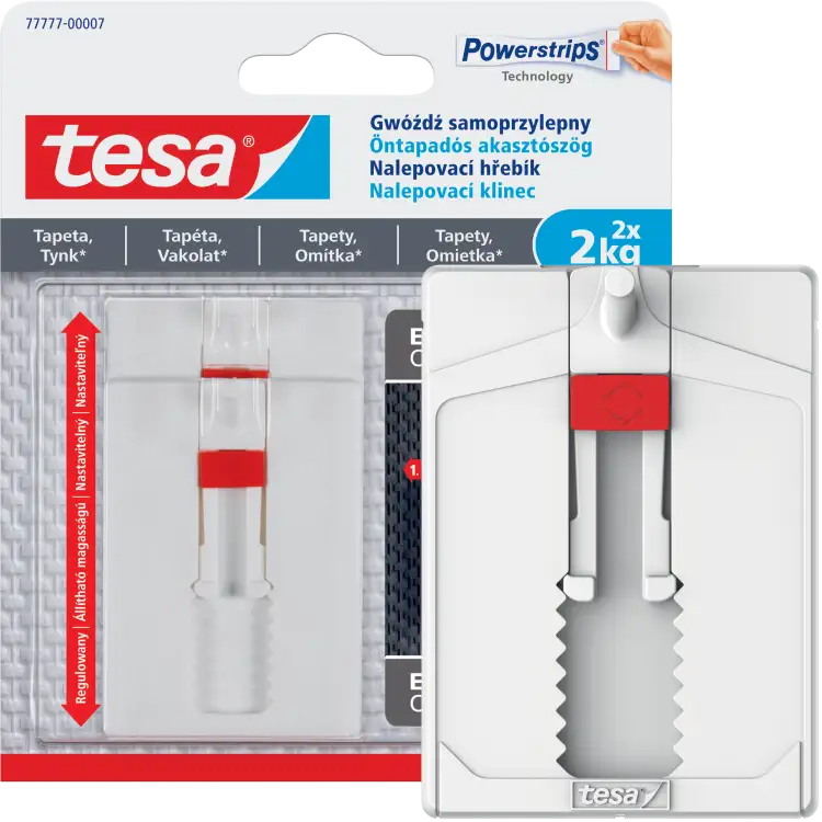 Haczyki Samoprzylepne Tesa Gwóźdź do Obrazów Regulowany do Tynku Tapet 2kg