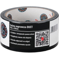 Taśma Klejąca Naprawcza Duct Tape 10 m x 50 mm Mocna Uszczelniająca Czarna