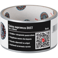 Taśma Klejąca Naprawcza Duct Tape 5 m x 50 mm Mocna Uszczelniająca Srebrna