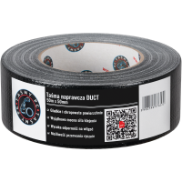 Taśma Klejąca Naprawcza Duct Tape 50 m x 50 mm Mocna Uszczelniająca Czarna