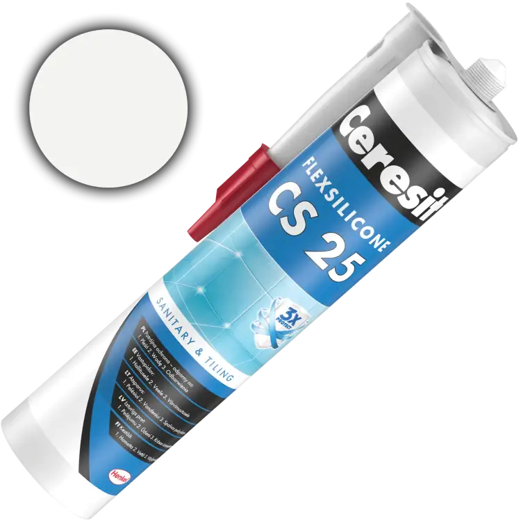 Silikon Sanitarny Ceresit CS25 Uniwersalny Uszczelniacz Biały 280 ml