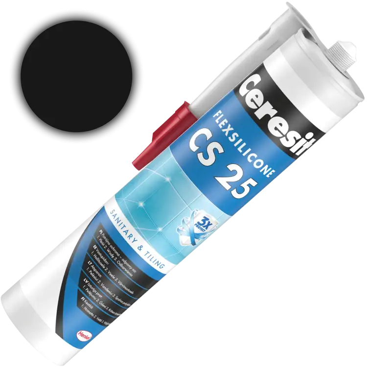 Silikon Sanitarny Ceresit CS25 Uniwersalny Uszczelniacz Coal Czarny 280 ml