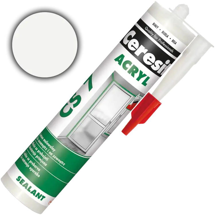 Uszczelniacz Akrylowy Ceresit CS7 Uniwersalny Akryl Silikon Biały 280ml