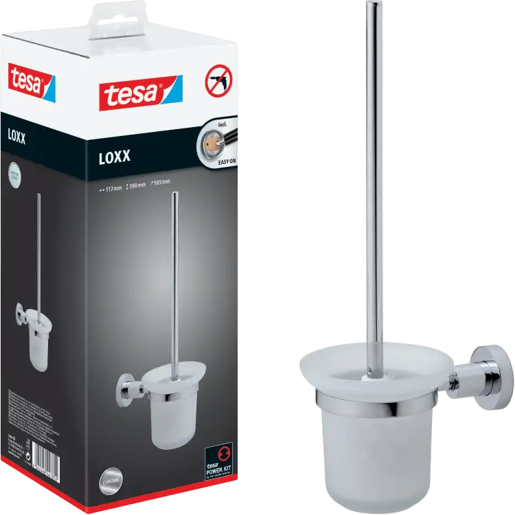 Szczotka Do WC Wisząca Tesa LOXX Uchwyt Do Łazienki Chromowany Metalowy