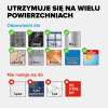 Grafika przedstawia zastosowanie uchwytu Tesa ELEGAANT na różnych powierzchniach oraz informuje o niezalecanych podłożach