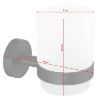 Czarny uchwyt Tesa Moon z matowym kubkiem prezentuje minimalistyczny design do nowoczesnej łazienki
