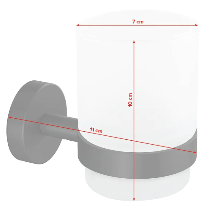 Czarny uchwyt Tesa Moon z matowym kubkiem prezentuje minimalistyczny design do nowoczesnej łazienki
