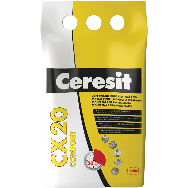 Zaprawa Cementowa Ceresit CX20 COMFORT Cement Montażowy Do Betonu 2 kg