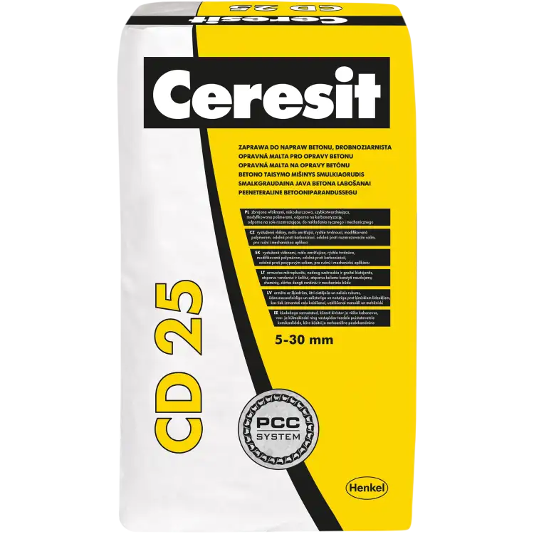Zaprawa Naprawcza Ceresit PCC CD 25 Do Naprawy Betonu Szybkowiążąca 25kg