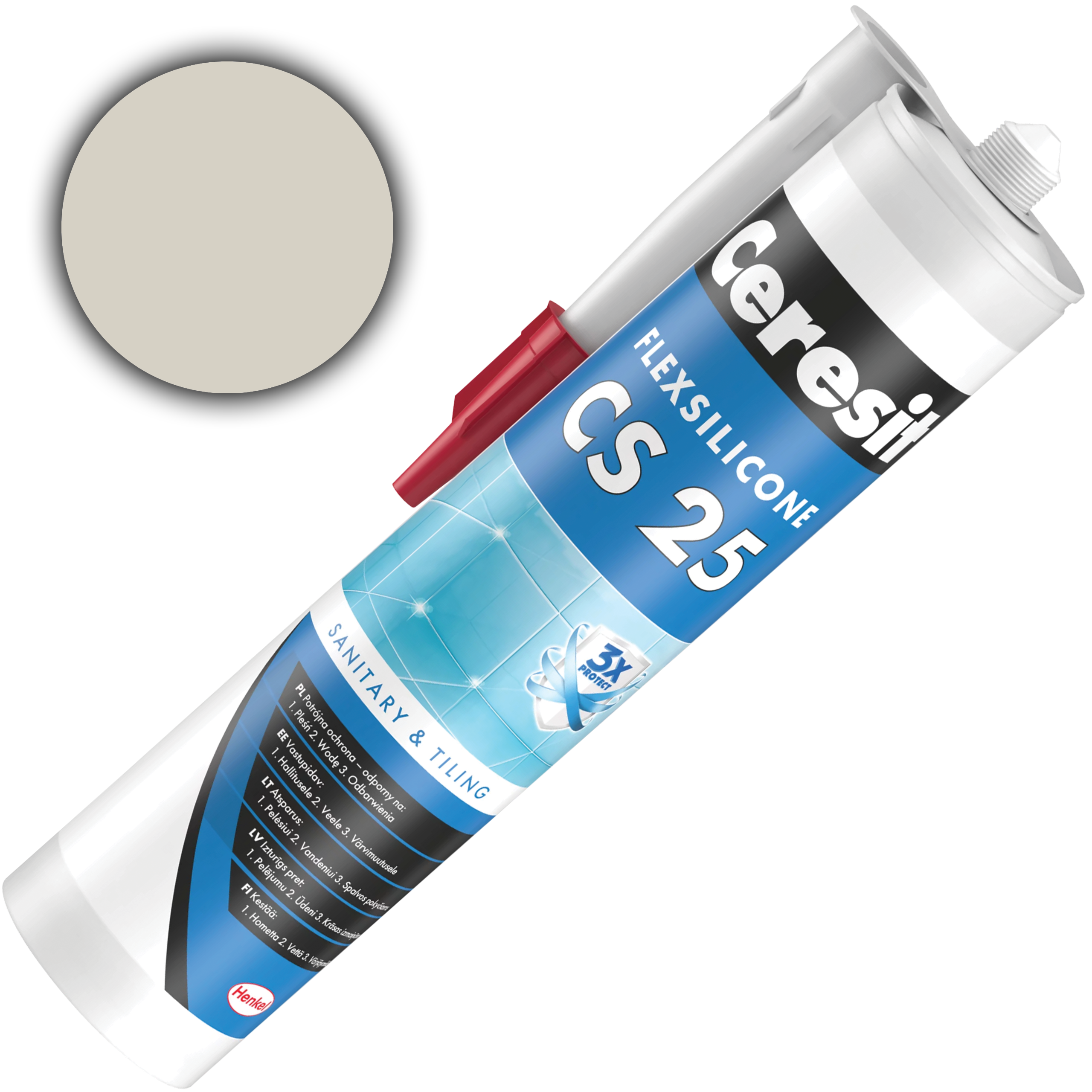 Silikon Sanitarny Ceresit CS25 Uniwersalny Uszczelniacz Marble White 280 ml