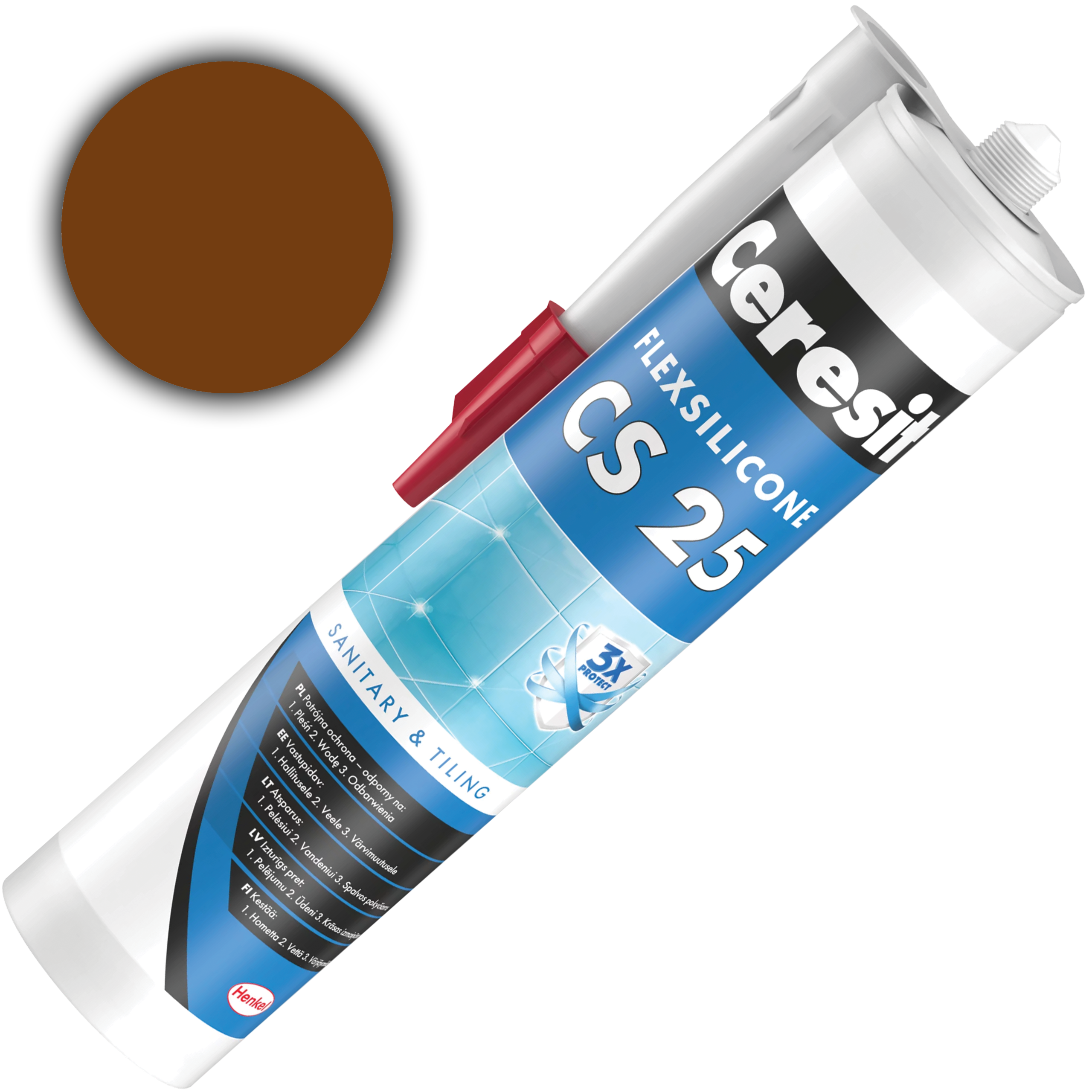 Silikon Sanitarny Ceresit CS25 Uniwersalny Uszczelniacz Almond Brown 280 ml