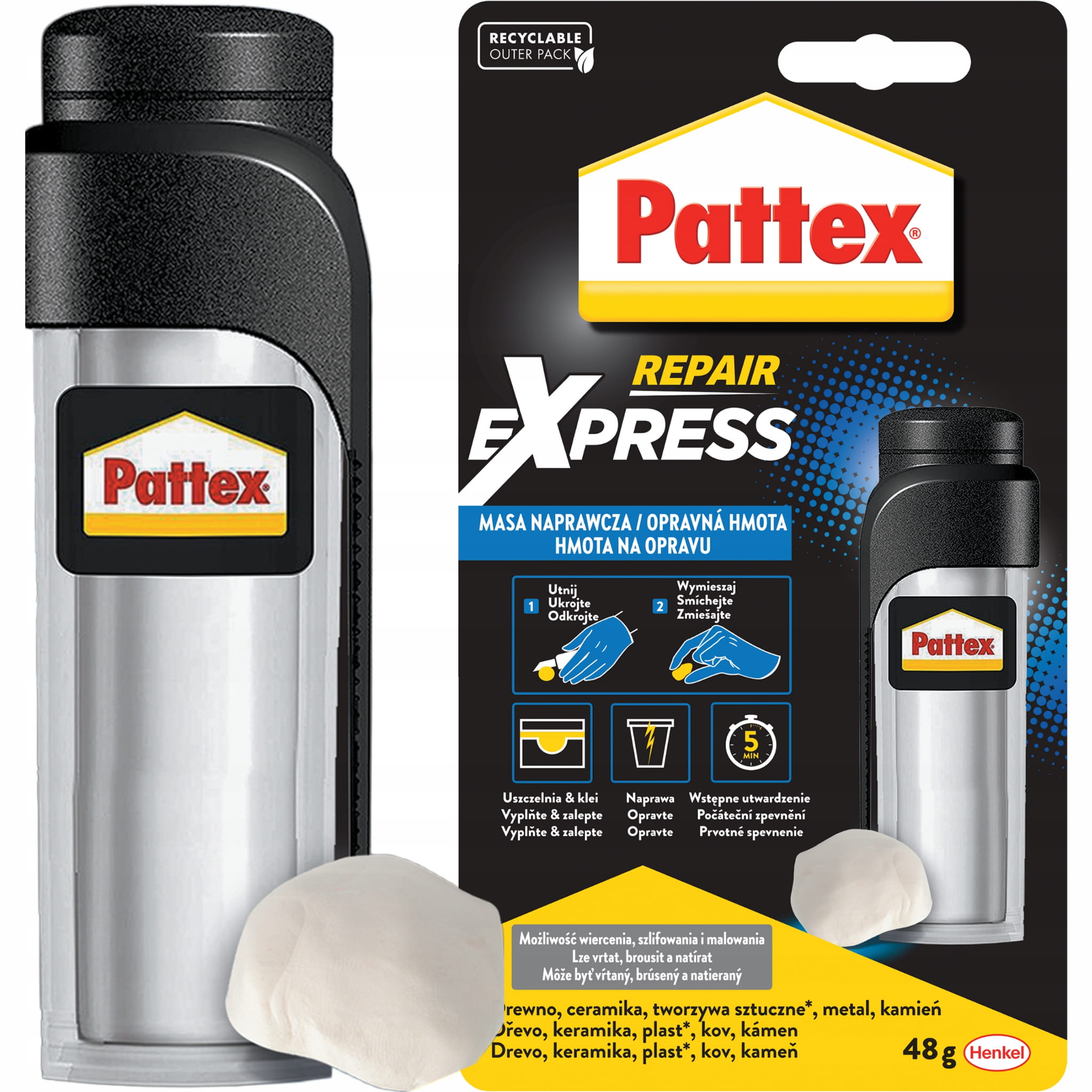 Masa Naprawcza Epoksydowa Pattex Repair Express Epoxy Mocna Wodoodporna 48g