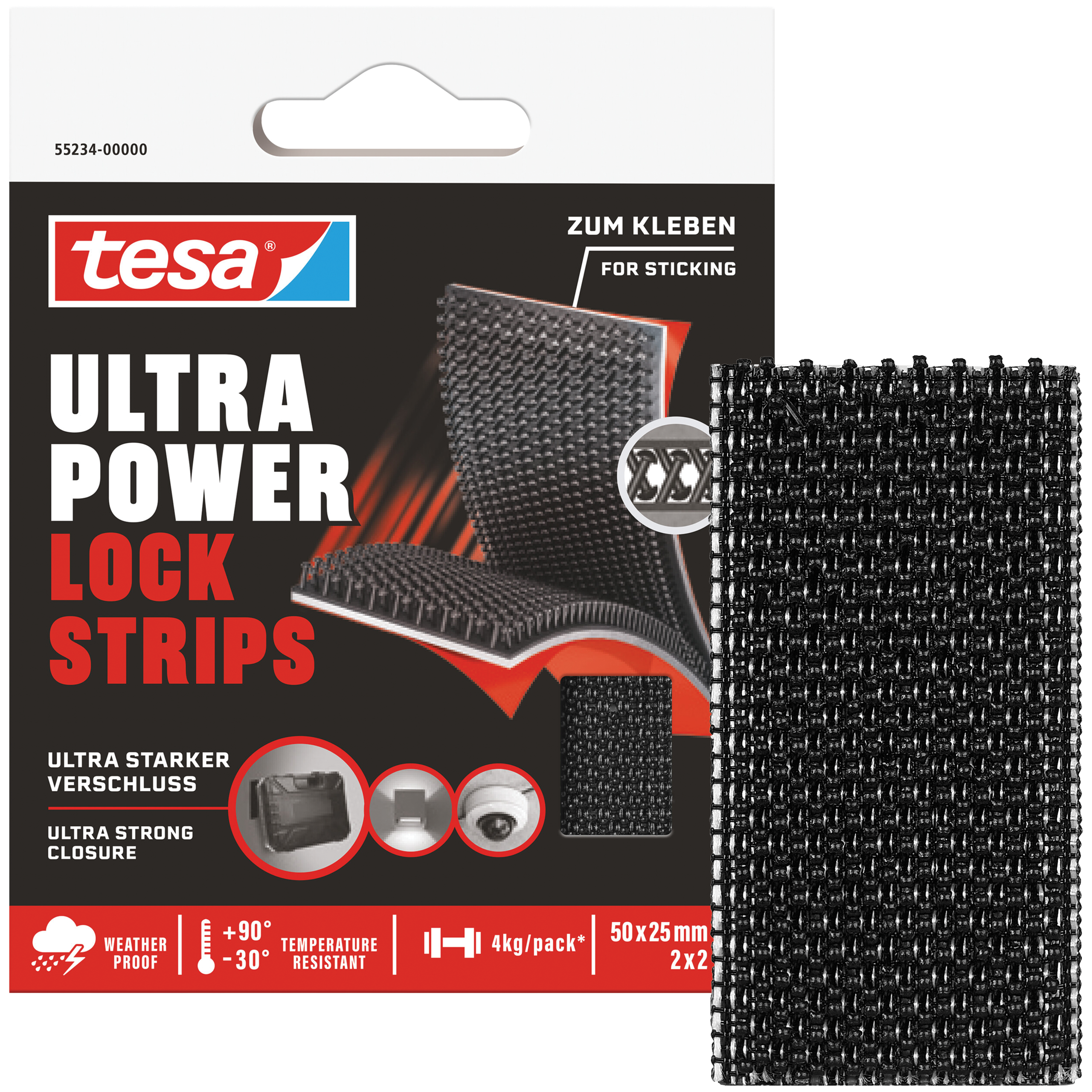 Rzep Montażowy Samoprzylepny Tesa Mocna Taśma Rzepowa 50 x 25 mm 2 szt