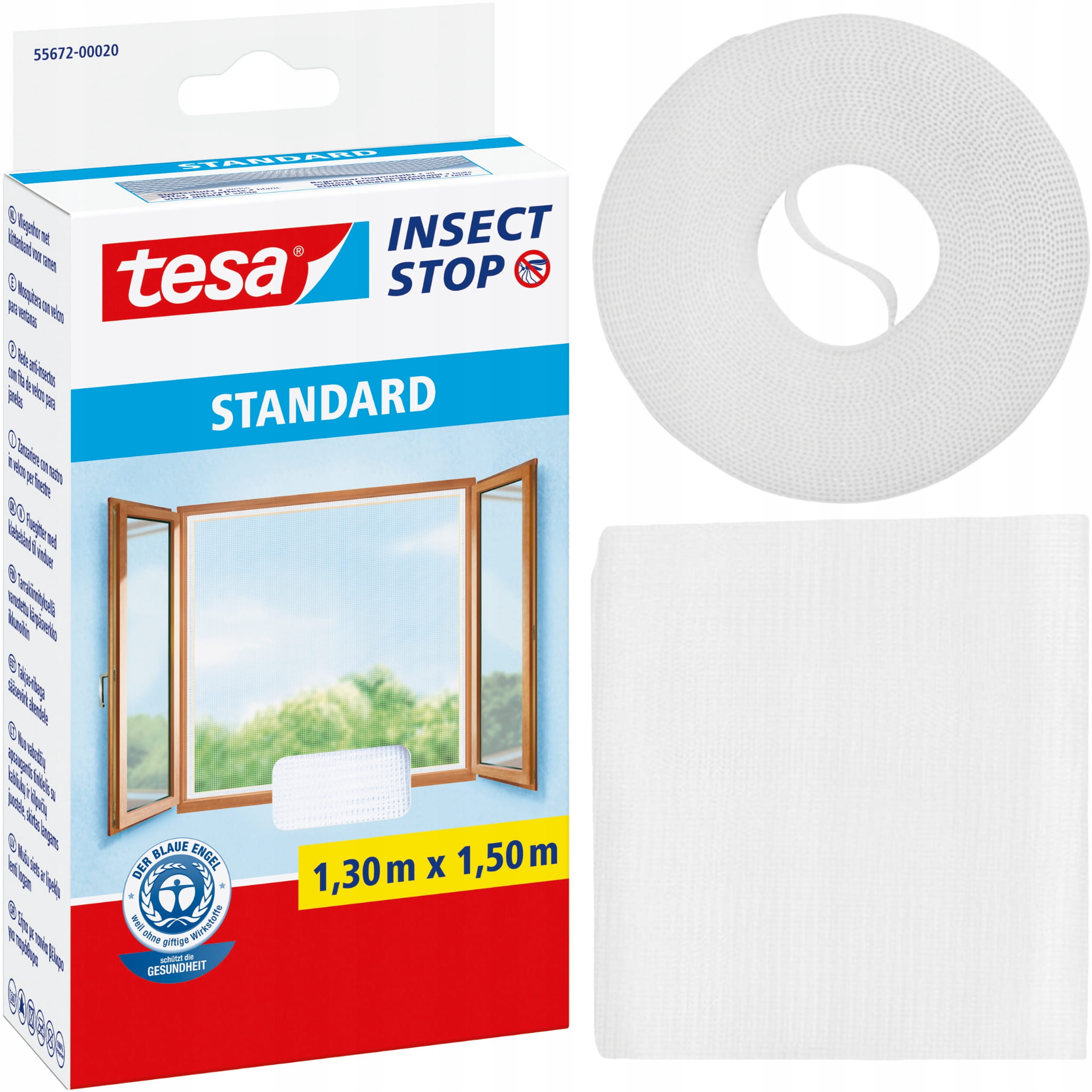 Moskitiera Na Okno Tesa Standard Siatka Okienna Na Owady 130 x 150 cm Biała