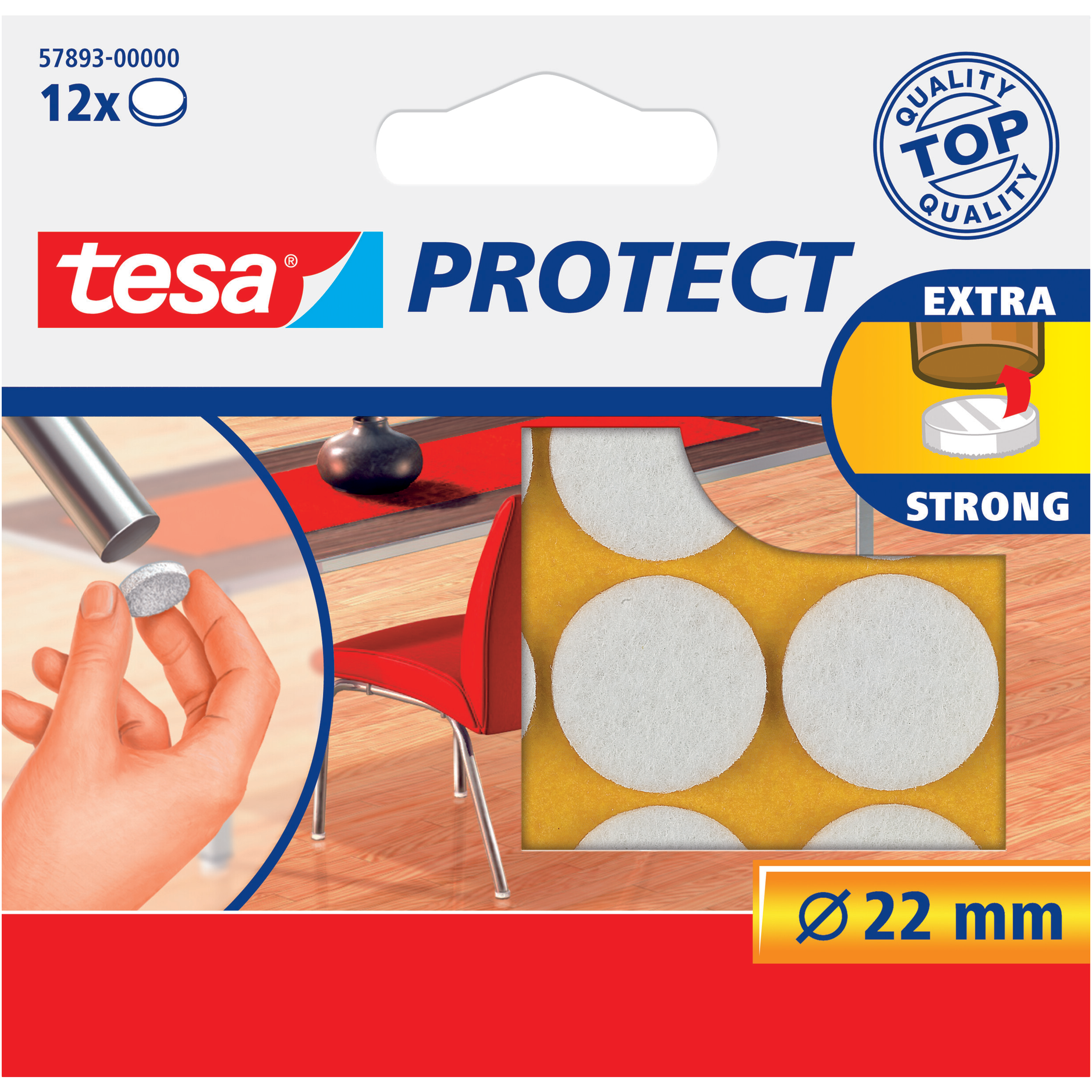 Podkładki Filcowe Samoprzylepne Tesa Filc Pod Meble Krzesła 22 mm 12 szt