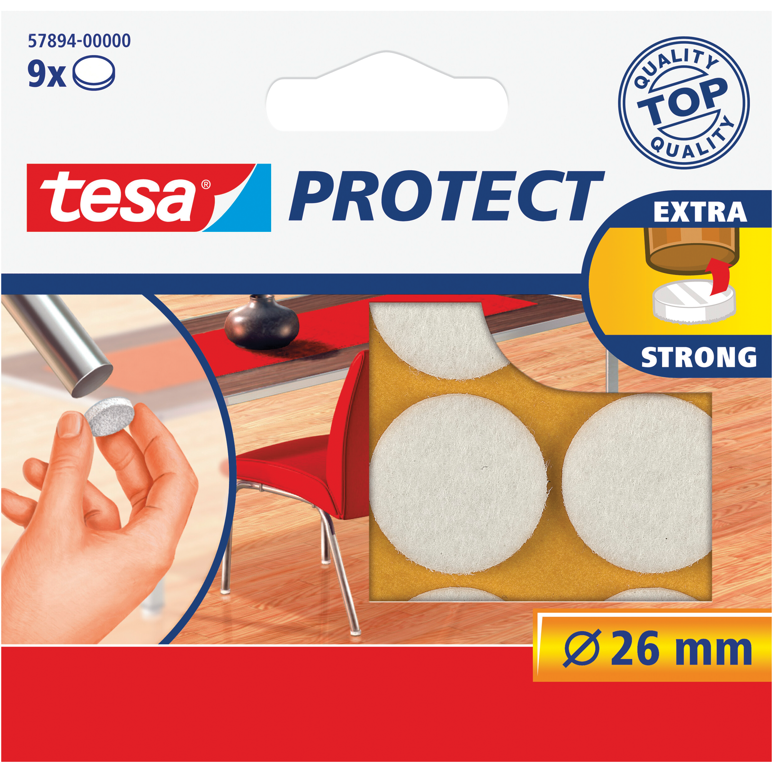 Podkładki Filcowe Samoprzylepne Tesa Filc Pod Meble Krzesła 26 mm 9 szt