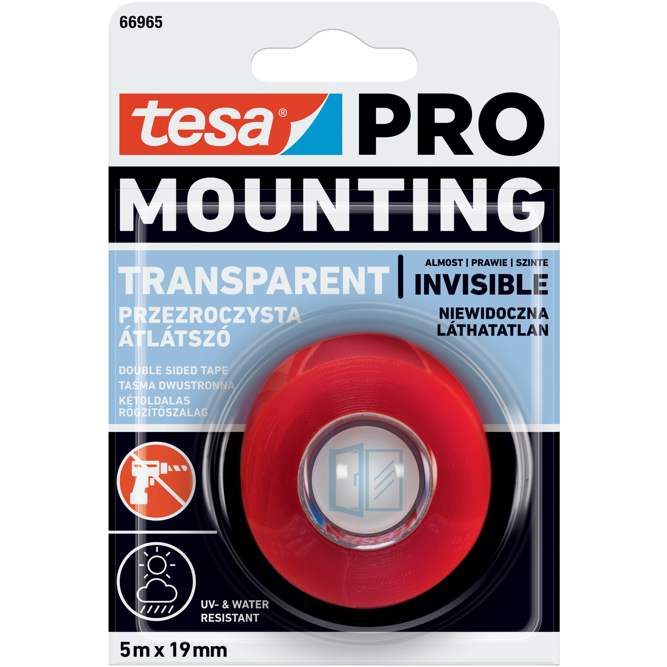Dwustronna Taśma Klejąca Montażowa Tesa 19mm x 5 m Mocna Przezroczysta