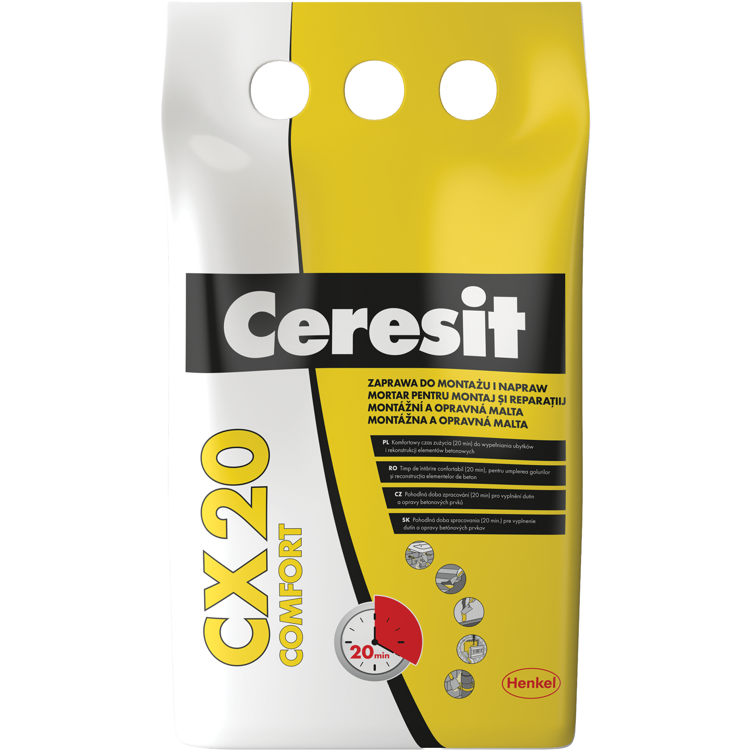 Zaprawa Cementowa Ceresit CX20 COMFORT Cement Montażowy Do Betonu 5 kg