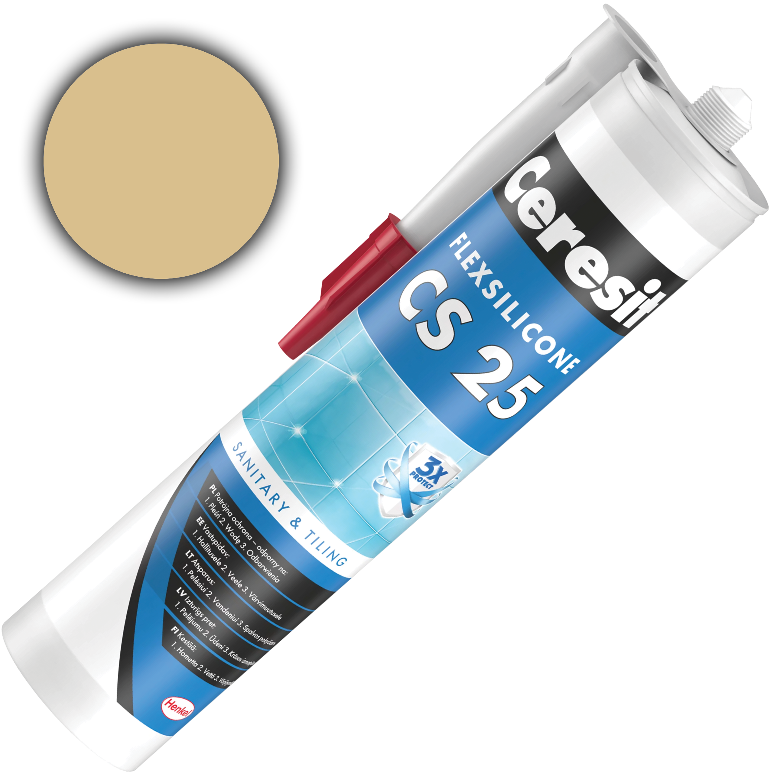 Silikon Sanitarny Ceresit CS25 Uniwersalny Uszczelniacz Natura 280 ml